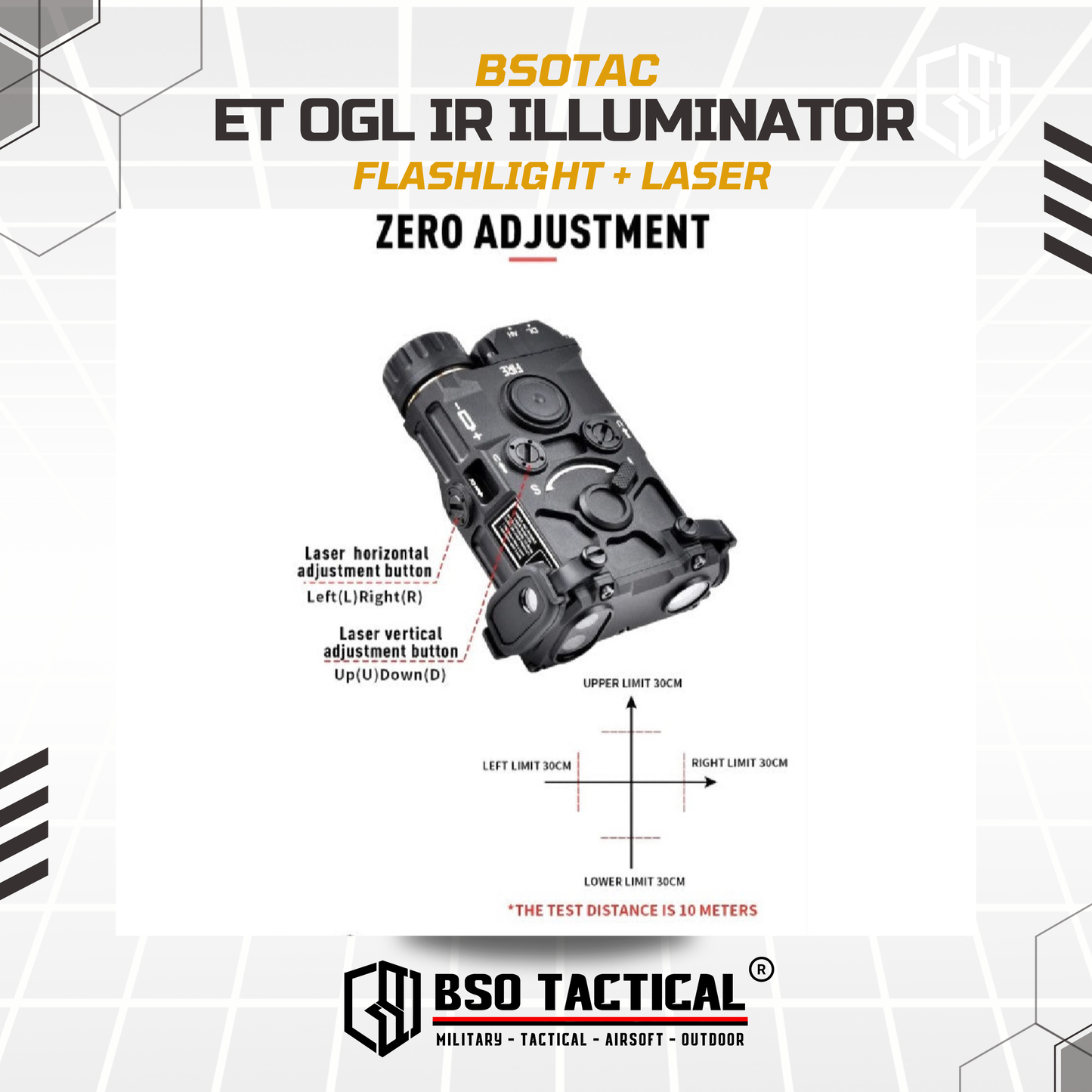 Senter ET Style OGL Green Laser IR Flashlight Picatinny Full Metal Illuminator