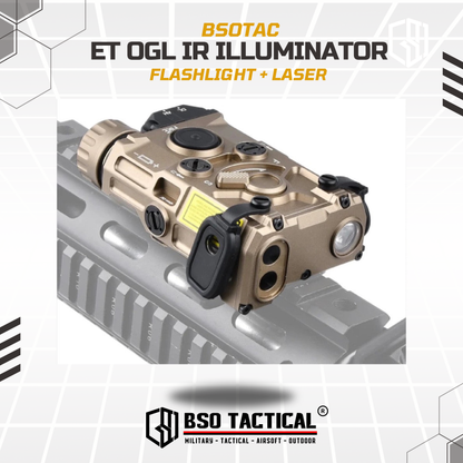 Senter ET Style OGL Green Laser IR Flashlight Picatinny Full Metal Illuminator