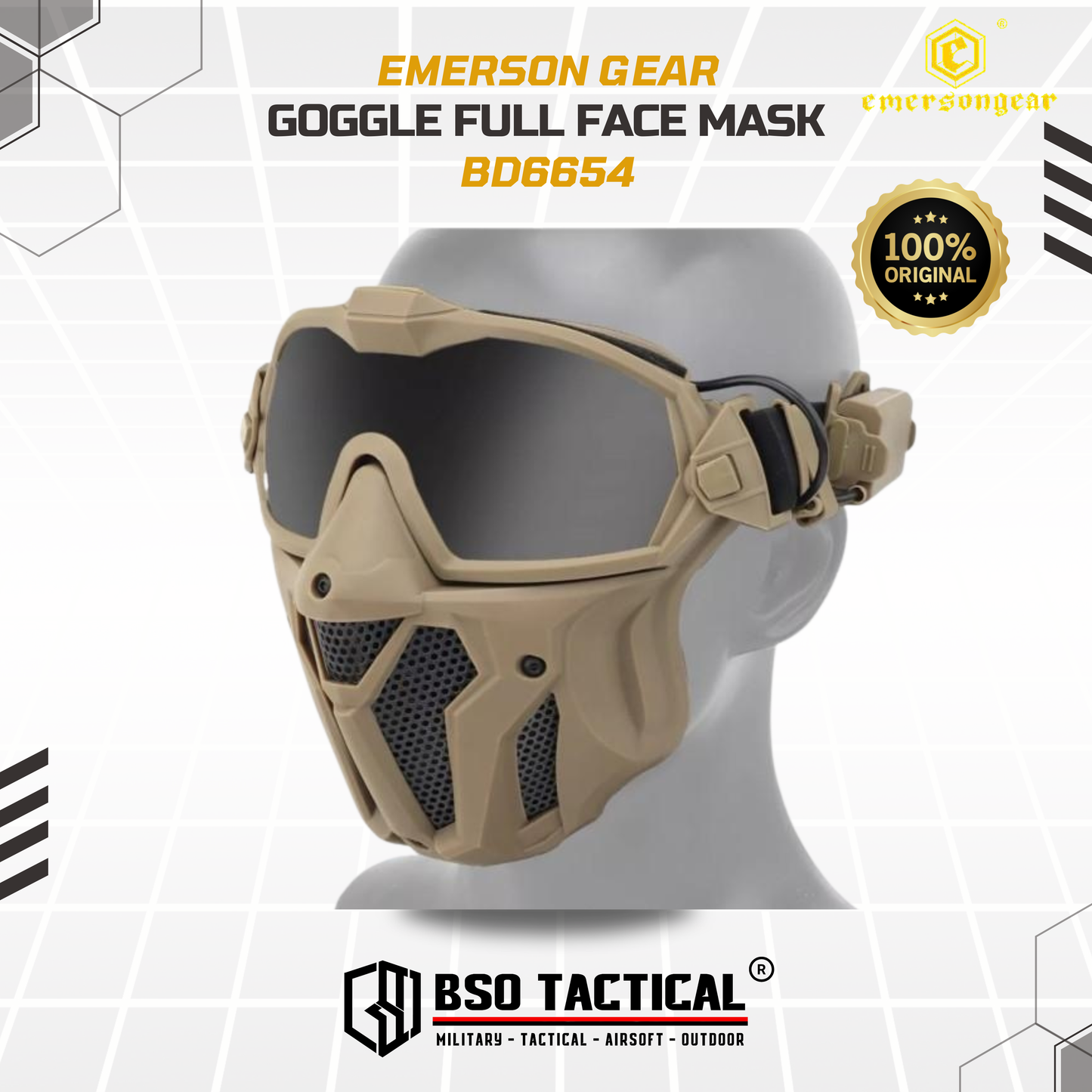 Emerson Gear Tactical Goggle Full Face Mask with Fan Anti Fogging - BD6654