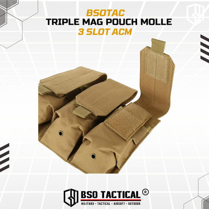 Triple Mag Pouch 3 Slot Magazine 556 Molle