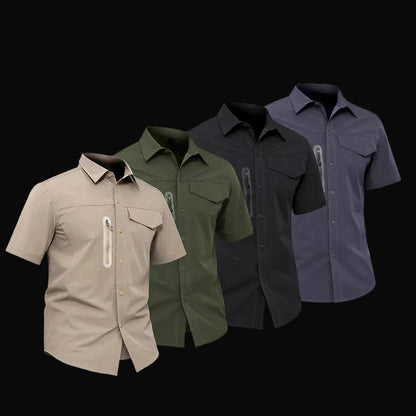 Kemeja Parasut Tactical Quick Dry Combat Short Sleeve Shirt Army Stretch Outdoor Pria Soft Casual Basic