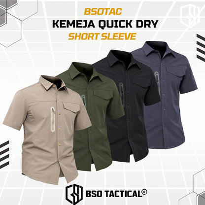 Kemeja Parasut Tactical Quick Dry Combat Short Sleeve Shirt Army Stretch Outdoor Pria Soft Casual Basic
