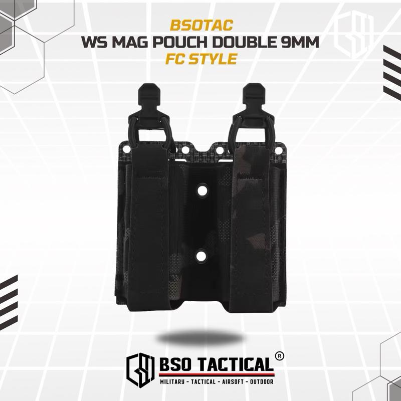 WS Double Pouch FC Style Molle System for 9mm Tactical Dual Slot for MG Flashlight EDC Gear Outdoor