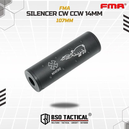 FMA Airsoft Silencer 107mm 14mm CW CCW Full Metal