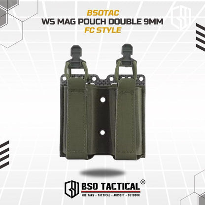 WS Double Pouch FC Style Molle System for 9mm Tactical Dual Slot for MG Flashlight EDC Gear Outdoor