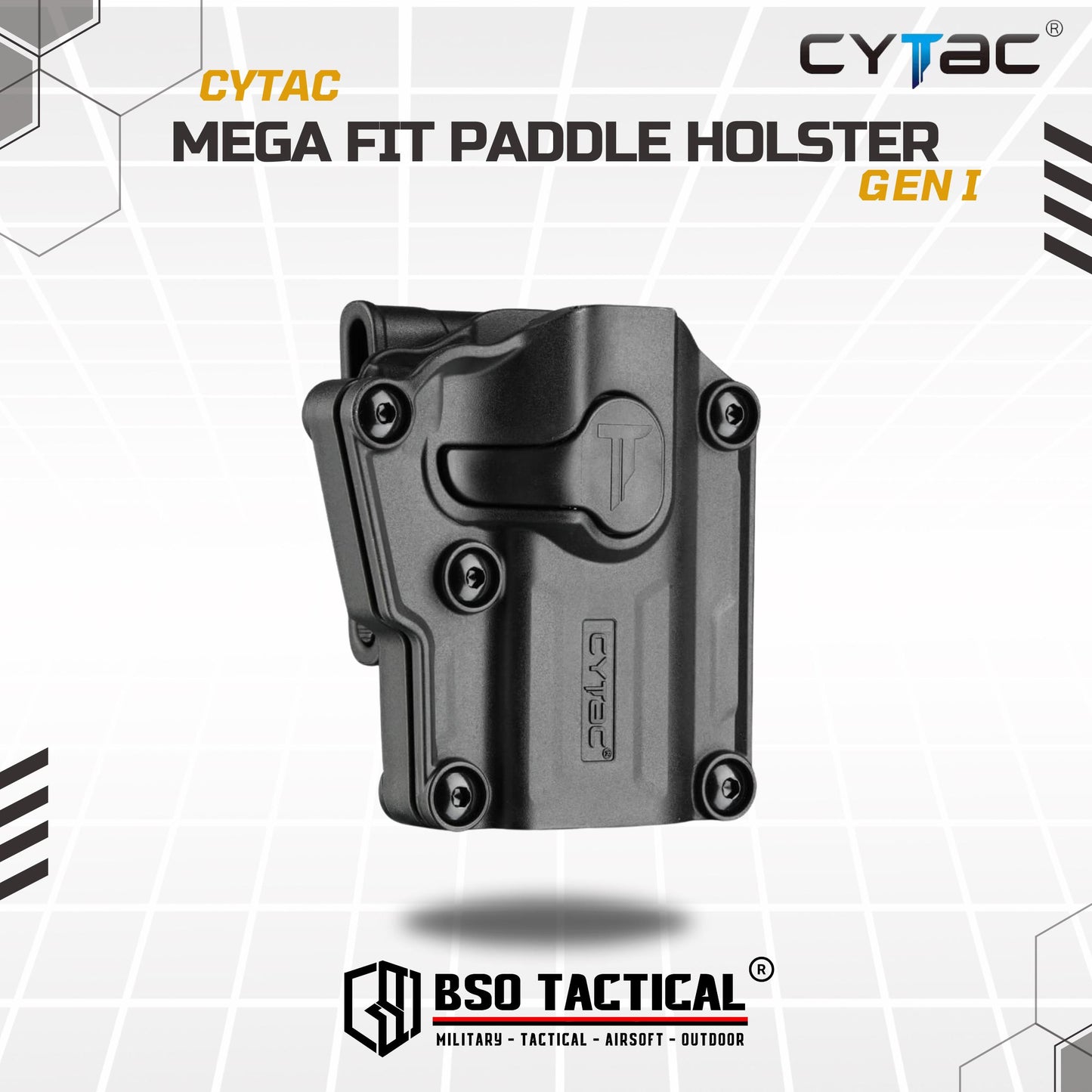 Holster Tactical Cytac Gen 1 Mega Fit Gen 1 Holster Universal 80+ Type Original - Belt Clip / Paddle