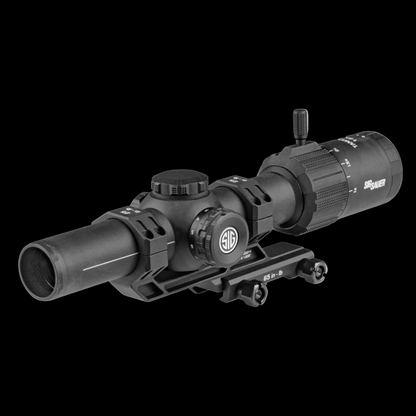 BSOTAC SIG TANGO MSR 1-6X24MM scope on a white background with BSO Tactical branding.