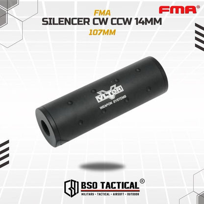 FMA Airsoft Silencer 107mm 14mm CW CCW Full Metal