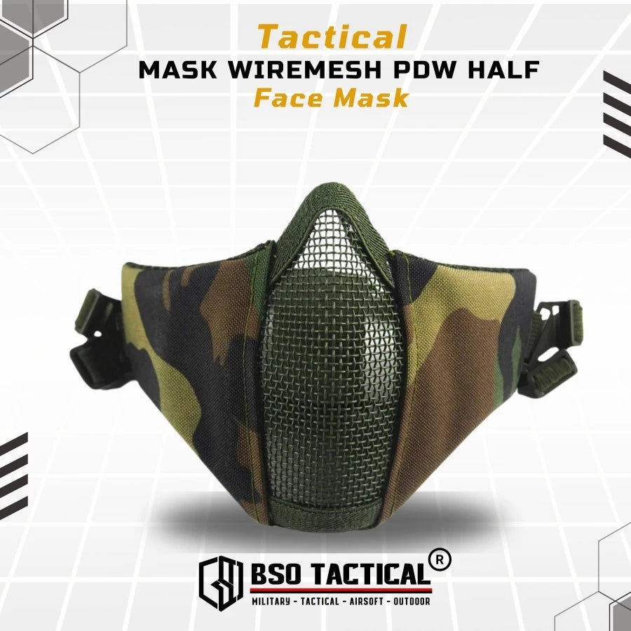 Emerson Gear Tactical Mask Wiremesh PDW Half Face Mask Masker Jaring
