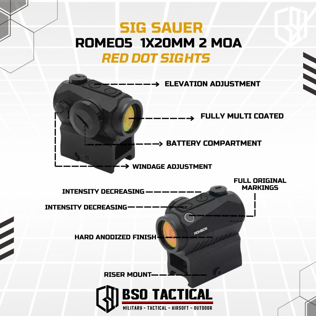 SIG Romeo 5 Electronic Red Dot Scope Sight for Airsoft Holosight Metal