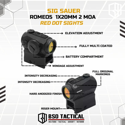 SIG Romeo 5 Electronic Red Dot Scope Sight for Airsoft Holosight Metal