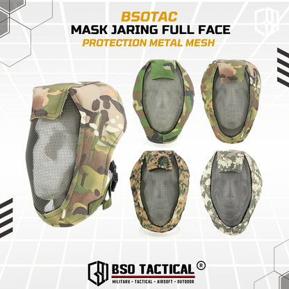Tactical Mask Jaring Full Face Protection Metal Mesh Adjustable