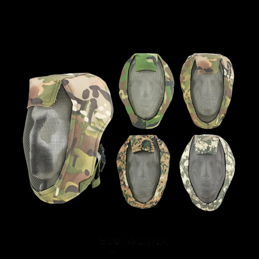 Tactical Mask Jaring Full Face Protection Metal Mesh Adjustable