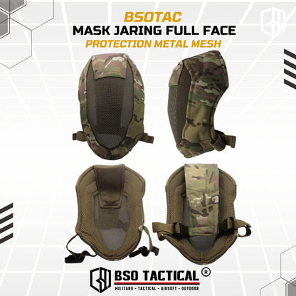 Tactical Mask Jaring Full Face Protection Metal Mesh Adjustable