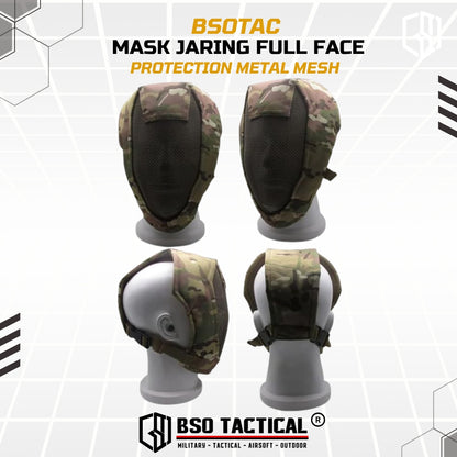 Tactical Mask Jaring Full Face Protection Metal Mesh Adjustable