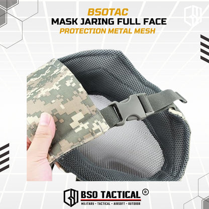Tactical Mask Jaring Full Face Protection Metal Mesh Adjustable
