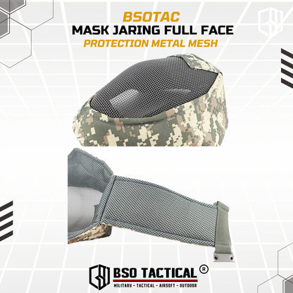 Tactical Mask Jaring Full Face Protection Metal Mesh Adjustable