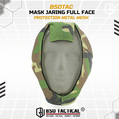 Tactical Mask Jaring Full Face Protection Metal Mesh Adjustable