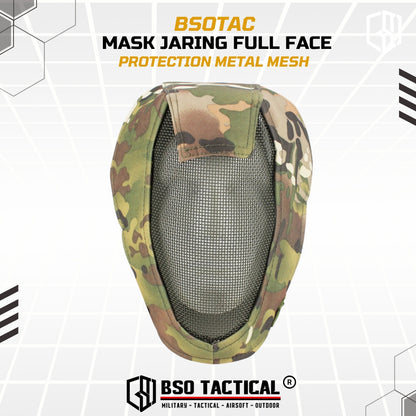 Tactical Mask Jaring Full Face Protection Metal Mesh Adjustable
