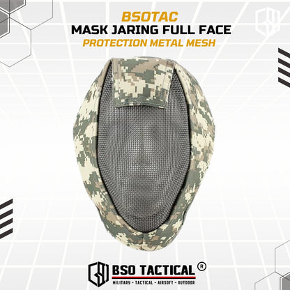 Tactical Mask Jaring Full Face Protection Metal Mesh Adjustable