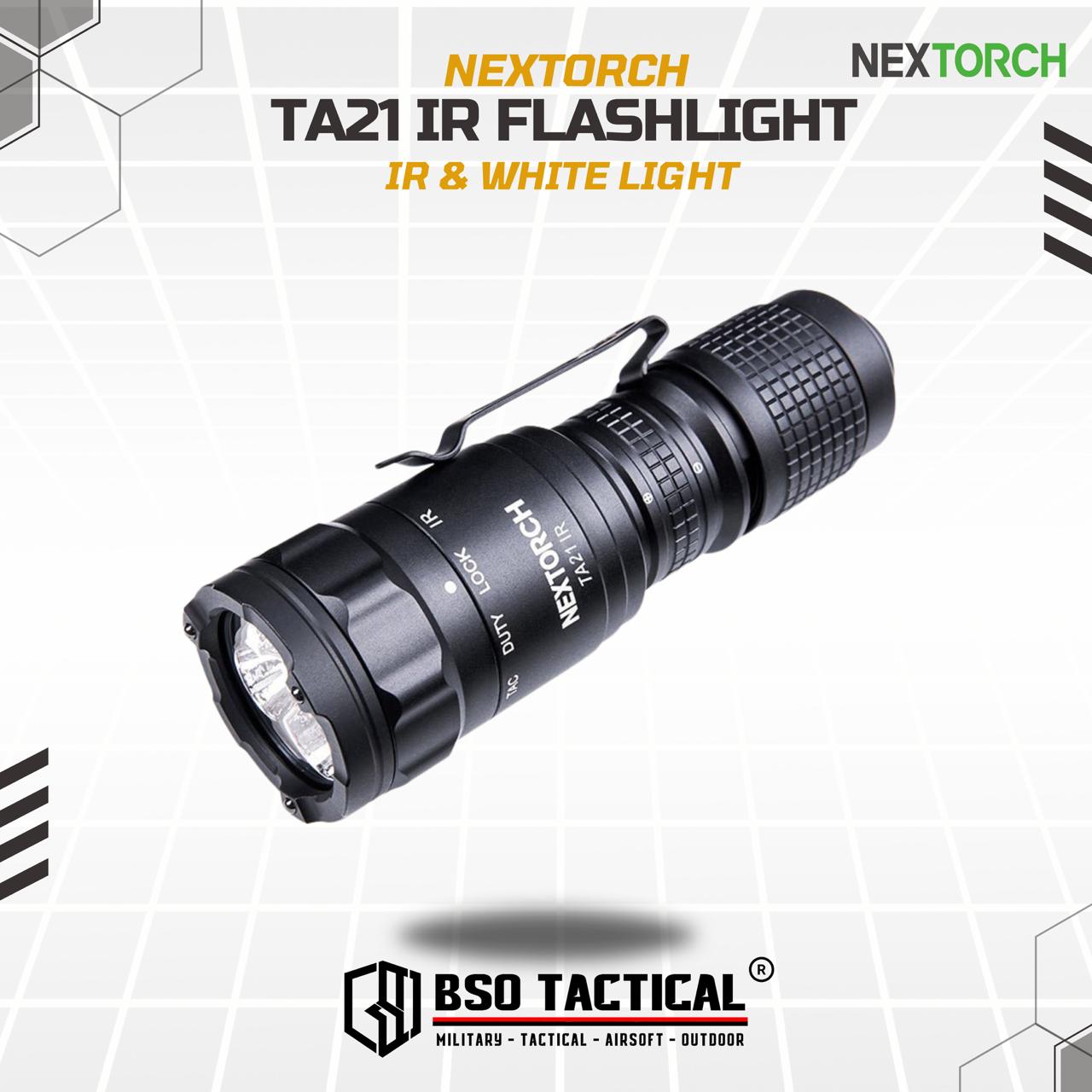 Senter NEXTORCH 1300 Lumens TA21 IR Pocket Carry Flashlight Dual Light IR & White Light ORIGINAL