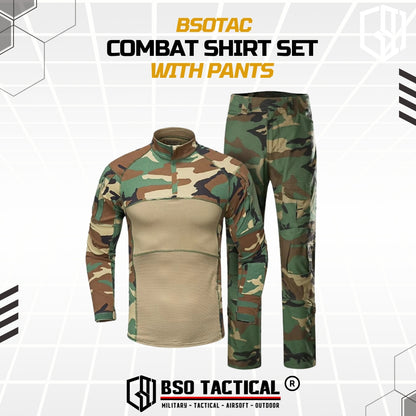 New Combat Shirt Tactical Pants Outdoor Camoflage Long Sleeve Celana Sport Set