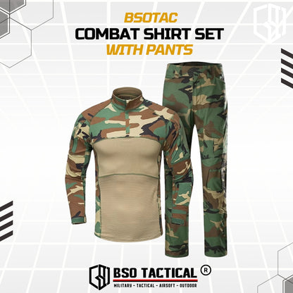 New Combat Shirt Tactical Pants Outdoor Camoflage Long Sleeve Celana Sport Set