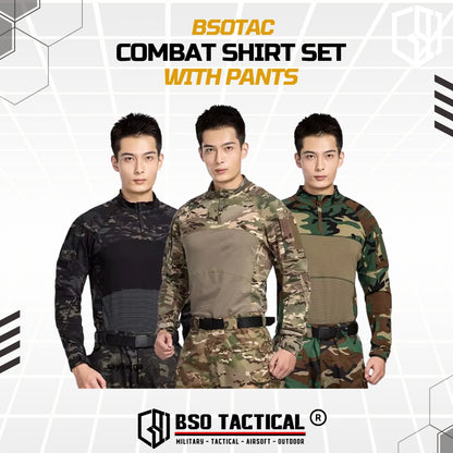 New Combat Shirt Tactical Pants Outdoor Camoflage Long Sleeve Celana Sport Set