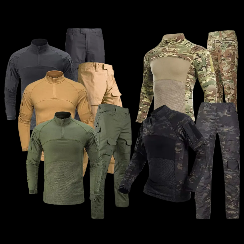 New Combat Shirt Tactical Pants Outdoor Camoflage Long Sleeve Celana Sport Set