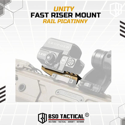 Unity Tactical FAST Style Riser Mount Picatinny Rail for Optic Sight