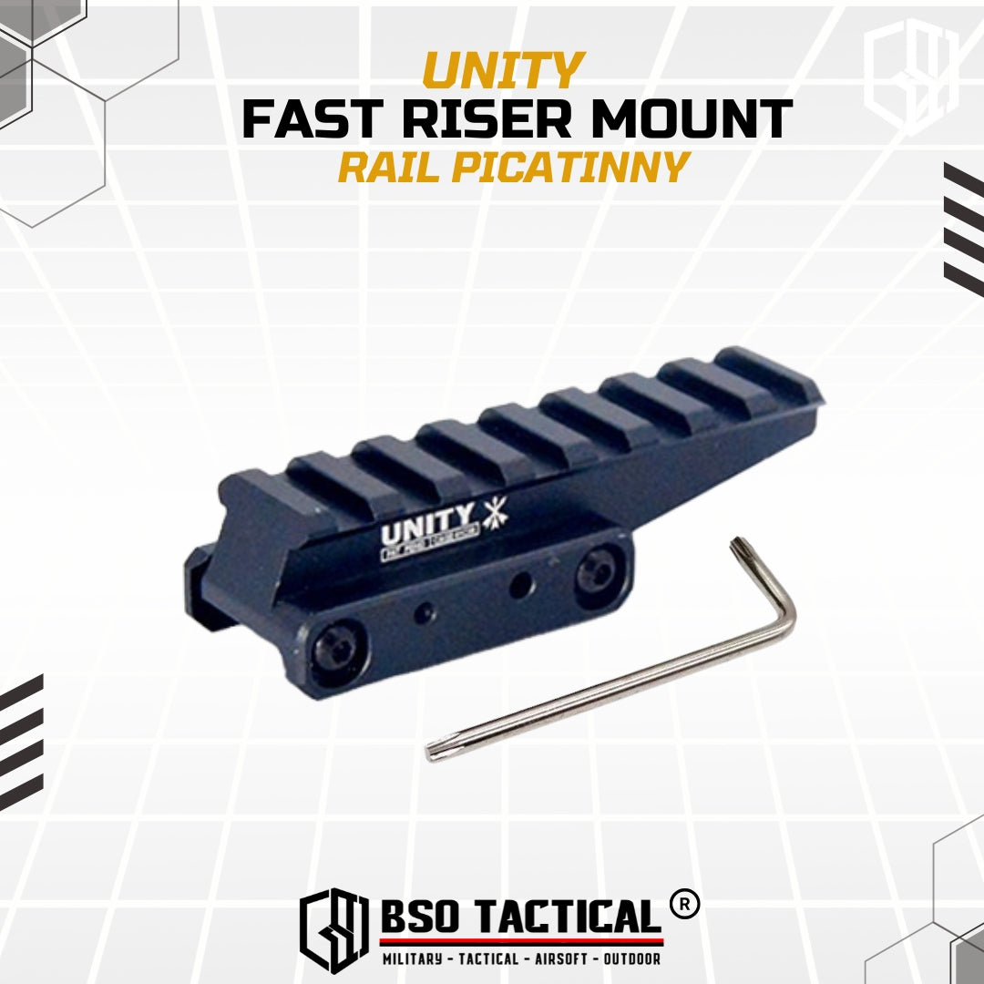 Unity Tactical FAST Style Riser Mount Picatinny Rail for Optic Sight