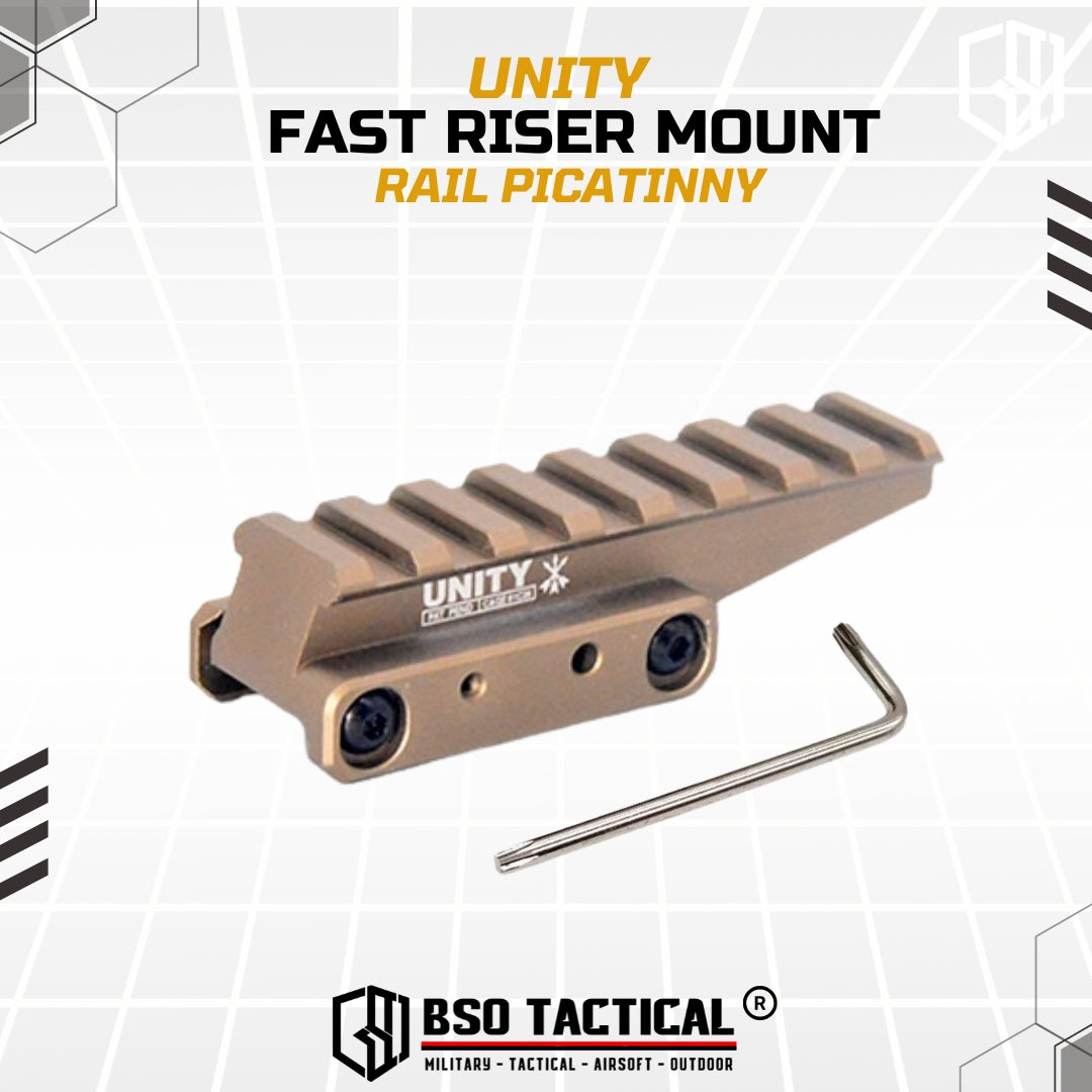 Unity Tactical FAST Style Riser Mount Picatinny Rail for Optic Sight