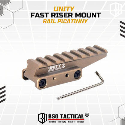 Unity Tactical FAST Style Riser Mount Picatinny Rail for Optic Sight