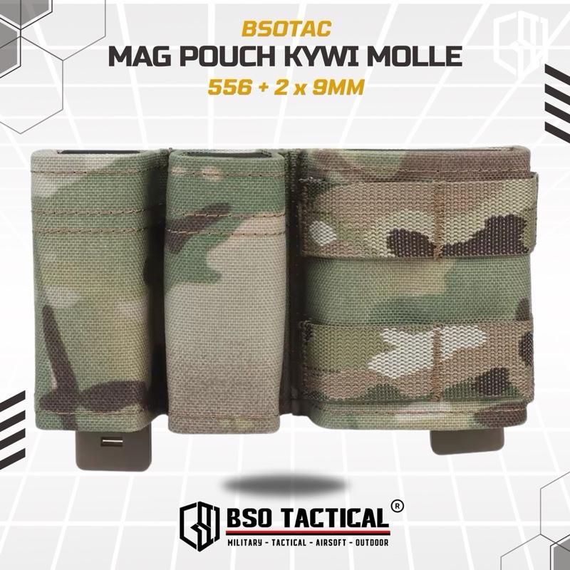 WoSport Kywi 3 Slot MG Pouch Double 9mm Single 556 Molle untuk Ikat Pinggang Tas Rompi Backpack Molle Multifungsi