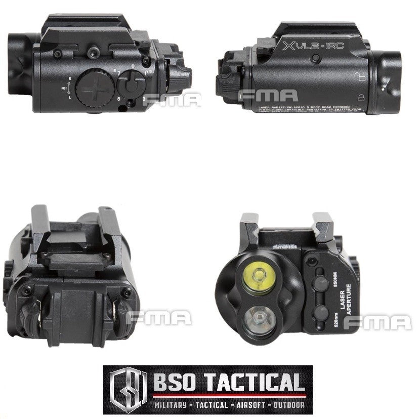 FMA Tactical Flashlight SF XVL2 IRC LED Light Red Laser Metal