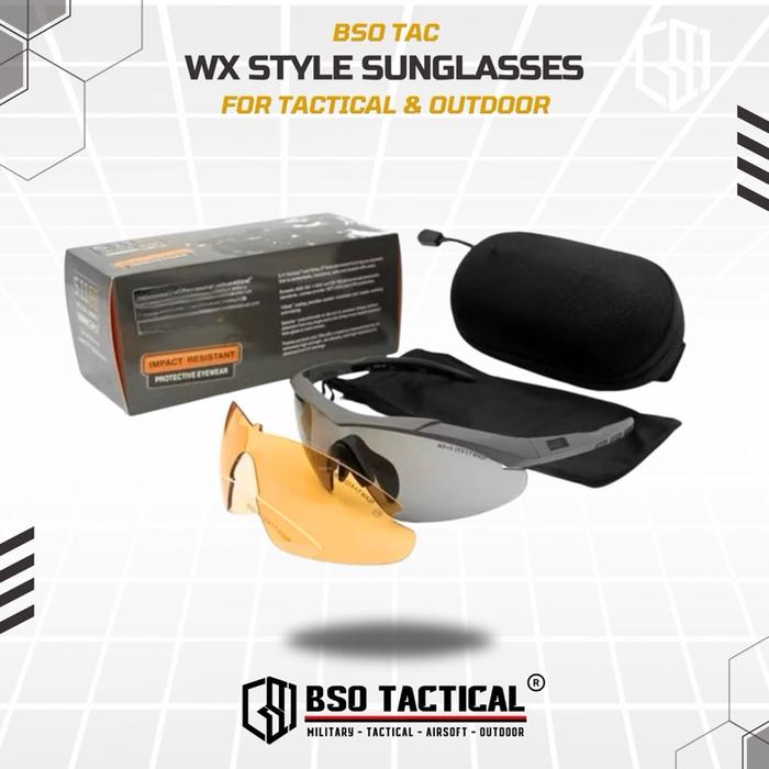 Kacamata WX Tactical Series Outdoor Eyewear Sunglasses 3 Lens