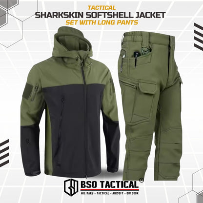 Jaket Celana Outdoor Sharkskin Softshell Jacket Set with Long Pants Outdoor Gear