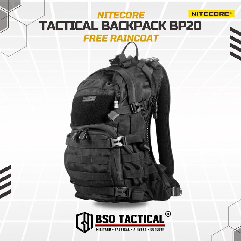 Tas Ransel Nitecore Tactical BP20 Outdoor Backpack Include Raincoat Bag ORIGINAL