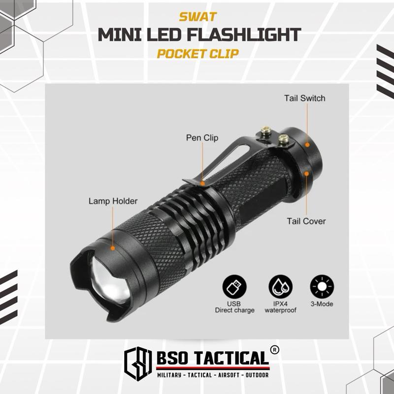 Senter Tactical Swat 88000w Led Outdoor Flashlight Rechargeable