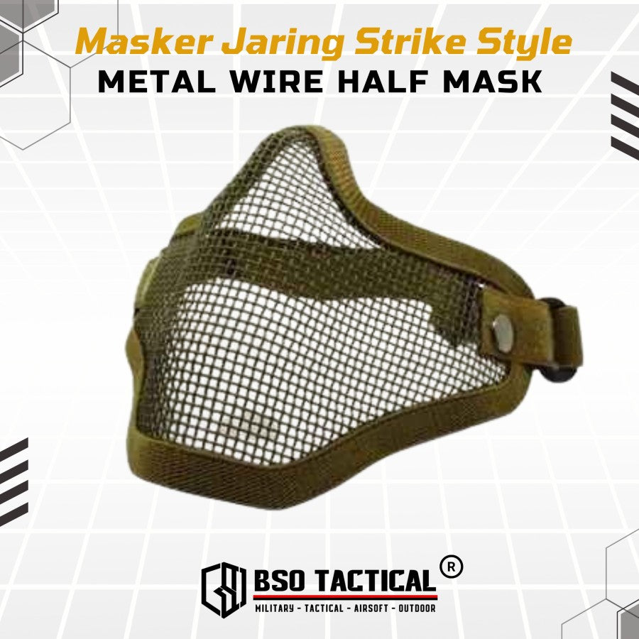 Masker Jaring Strike Style Metal Wire Half Mesh Mask Face Protection