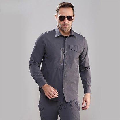 Kemeja Parasut Tactical Quick Dry Combat Long Sleeve Shirt Outdoor Casual Pria