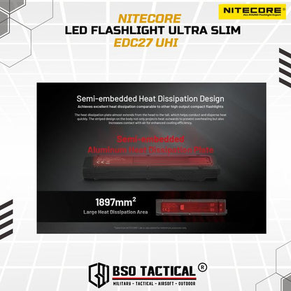 NITECORE Senter LED Flashlight Ultra Slim UHi 20 OLED 3100 Lumens - EDC27 UHi