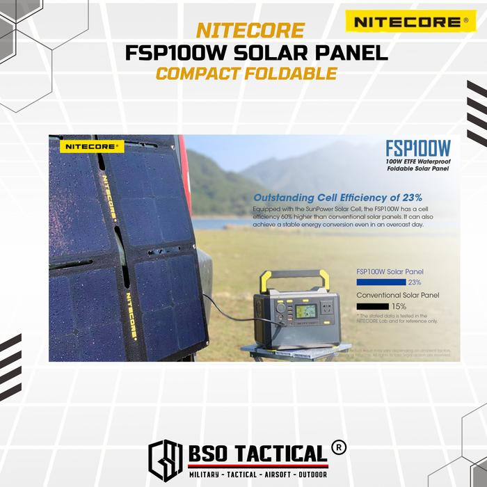NITECORE FSP100 Solar Panel Portable Foldable High Efficiency 100W IPX5
