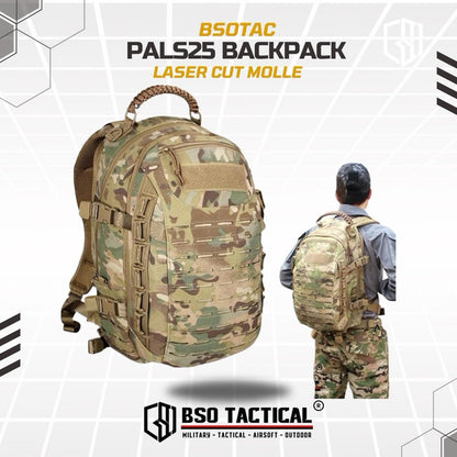 Tas Ransel Molle Backpack PALS 25L EDC Outdoor 600D Polyester 210D Lining 42x12x21cm 1.5kg Hyrox Camping Hiking Bag