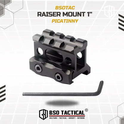 Riser Mount 1” Picatinny Rail 3 Slot Full Metal for Optic Laser Senter Flashlight