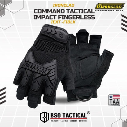 Sarung Tangan Ironclad Command Tactical Fingerless Impact IEXT FIBLK