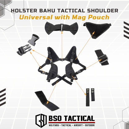 Holster Bahu Tactical Shoulder Universal with Mag Pouch Low Profile