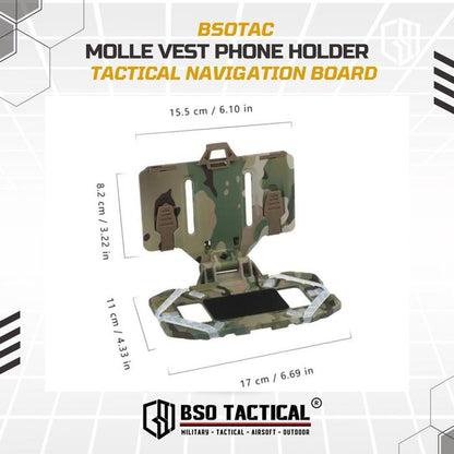 WS Tempat HP Dada Navigation Board Vest Phone Holder Molle Polymer Universal Mobile Smart Phone Case Smartphone