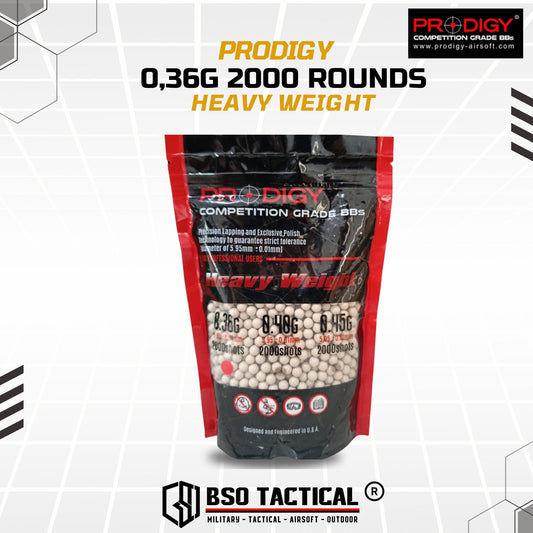 Prodigy Airsoft Competition BBs 6mm 0.36/0,36 2000 BB Heavy Weight ORI