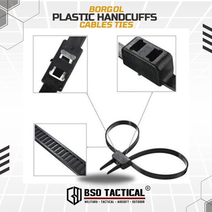 Borgol Plastik Disposable Handcuffs Zip Tie Cuff Police Handcuff Plastic